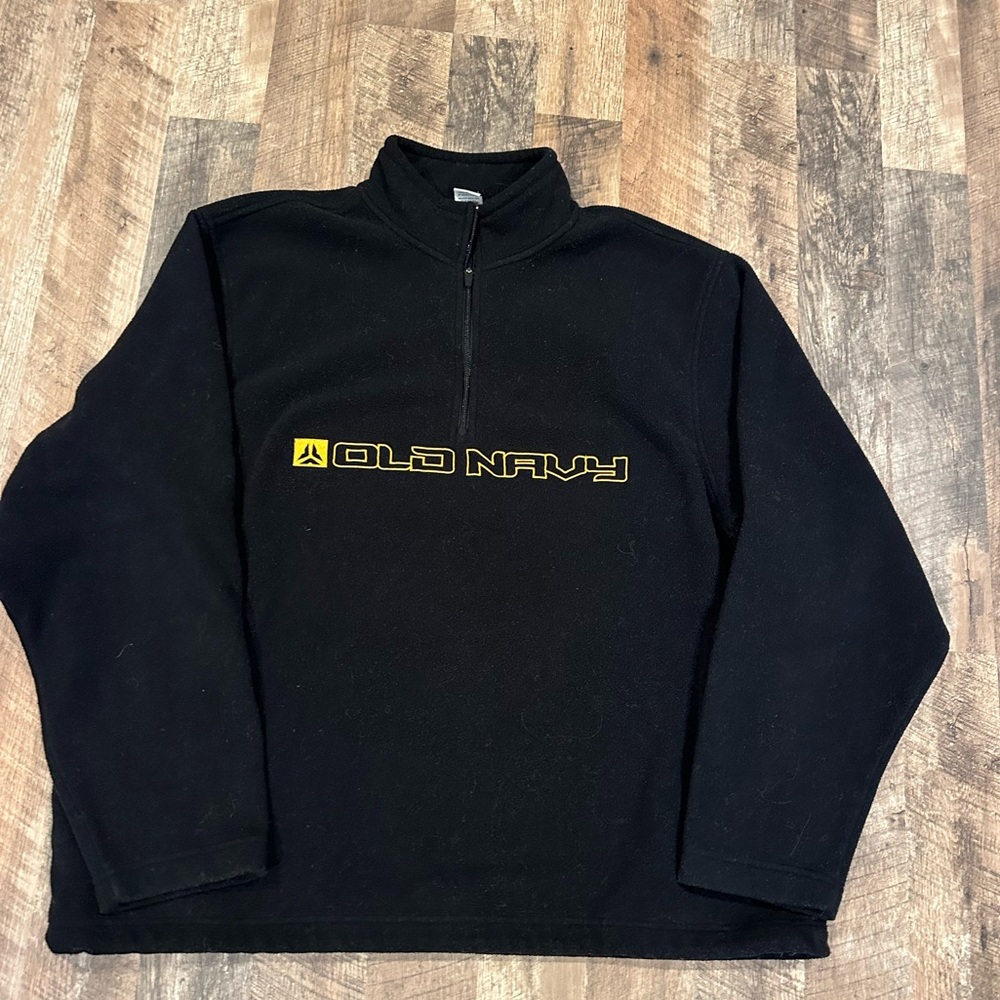 Vintage Y2K Old Navy Black Fleece Quarter Zip Fleece Top